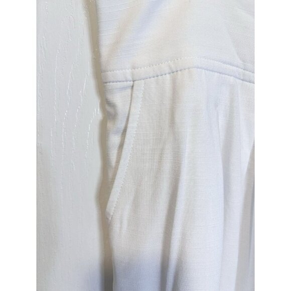 Bar III Button Front Lined Wide Leg White Pants Size 14 High Waist Pockets - Picture 7 of 13